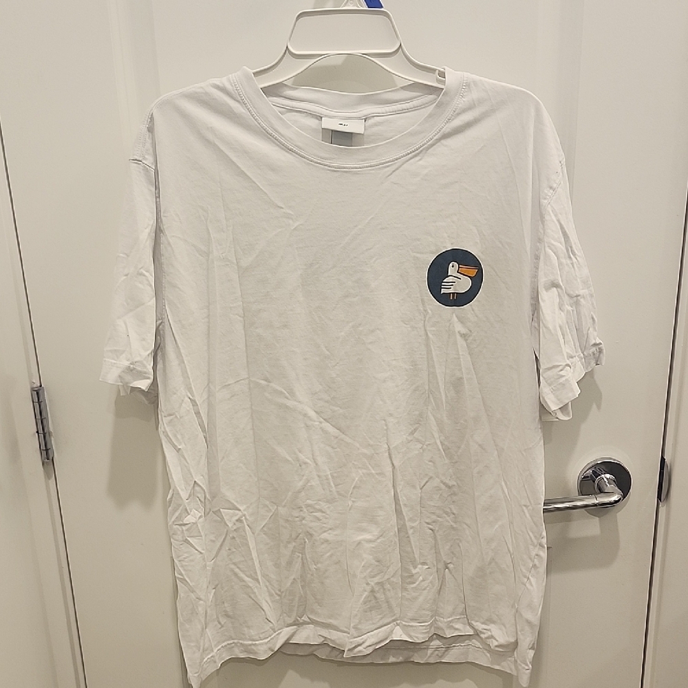 H&M White Tee with Duck California Get The Good Vibes Mens XL Cotton